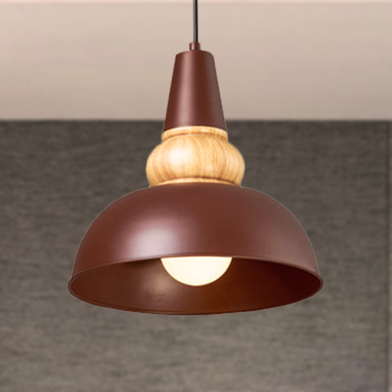 1 Light Ceiling Pendant Lamp with Bowl Shade Metal and Wood Modernist Style Living Room Hanging Light in Black Clearhalo 'Ceiling Lights' 'Modern Pendants' 'Modern' 'Pendant Lights' 'Pendants' Lighting' 452538