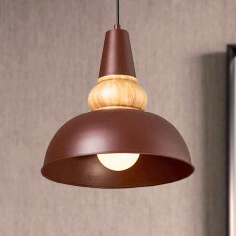 1 Light Ceiling Pendant Lamp with Bowl Shade Metal and Wood Modernist Style Living Room Hanging Light in Black Clearhalo 'Ceiling Lights' 'Modern Pendants' 'Modern' 'Pendant Lights' 'Pendants' Lighting' 452539