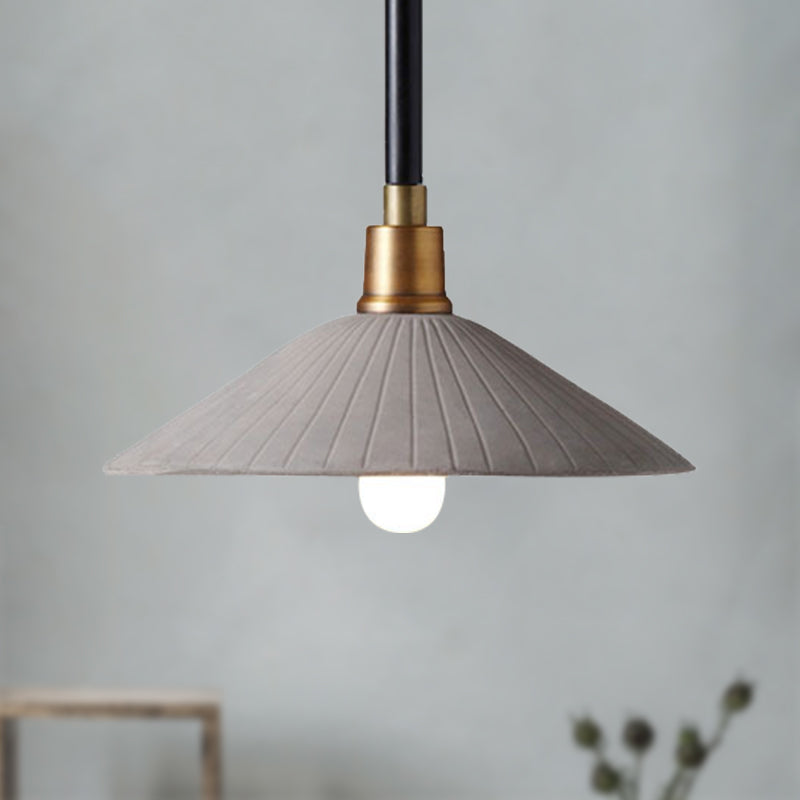 Concrete Conic Suspension Light Industrial Style 1 Light Dining Table Pendant Lamp with Adjustable Hanging Cord in Grey Grey Clearhalo 'Ceiling Lights' 'Modern Pendants' 'Modern' 'Pendant Lights' 'Pendants' Lighting' 452561