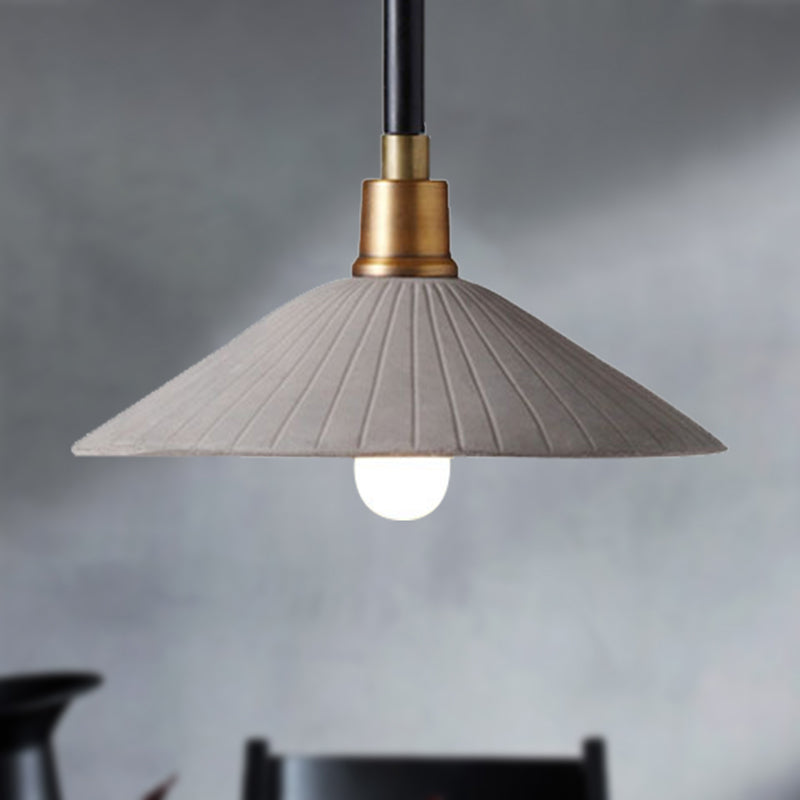 Concrete Conic Suspension Light Industrial Style 1 Light Dining Table Pendant Lamp with Adjustable Hanging Cord in Grey Clearhalo 'Ceiling Lights' 'Modern Pendants' 'Modern' 'Pendant Lights' 'Pendants' Lighting' 452562