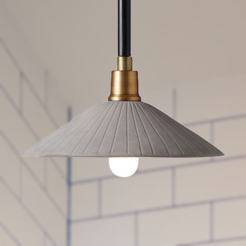 Concrete Conic Suspension Light Industrial Style 1 Light Dining Table Pendant Lamp with Adjustable Hanging Cord in Grey Clearhalo 'Ceiling Lights' 'Modern Pendants' 'Modern' 'Pendant Lights' 'Pendants' Lighting' 452563