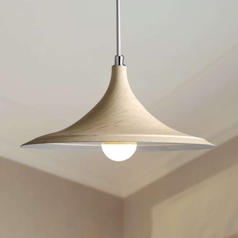 Flared Shade Metal Pendant Light Industrial Style 1 Light Coffee Shop Hanging Ceiling Light in White Clearhalo 'Ceiling Lights' 'Modern Pendants' 'Modern' 'Pendant Lights' 'Pendants' Lighting' 452581