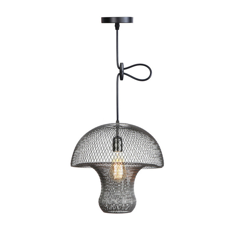 Black Mesh Cage Pendant Light Industrial Metal One Light Dining Room Hanging Lamp Clearhalo 'Art Deco Pendants' 'Black' 'Cast Iron' 'Ceiling Lights' 'Ceramic' 'Crystal' 'Industrial Pendants' 'Industrial' 'Metal' 'Middle Century Pendants' 'Pendant Lights' 'Pendants' 'Rustic Pendants' 'Tiffany' Lighting' 45598