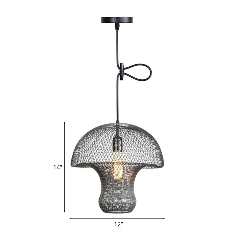 Black Mesh Cage Pendant Light Industrial Metal One Light Dining Room Hanging Lamp Clearhalo 'Art Deco Pendants' 'Black' 'Cast Iron' 'Ceiling Lights' 'Ceramic' 'Crystal' 'Industrial Pendants' 'Industrial' 'Metal' 'Middle Century Pendants' 'Pendant Lights' 'Pendants' 'Rustic Pendants' 'Tiffany' Lighting' 45599