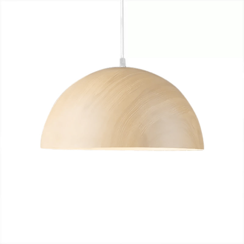 Aluminum Domed Pendant Lighting Contemporary 1 Head Balcony Suspension Light with Wood Design in Dark Brown/Light Brown Clearhalo 'Ceiling Lights' 'Modern Pendants' 'Modern' 'Pendant Lights' 'Pendants' Lighting' 456208