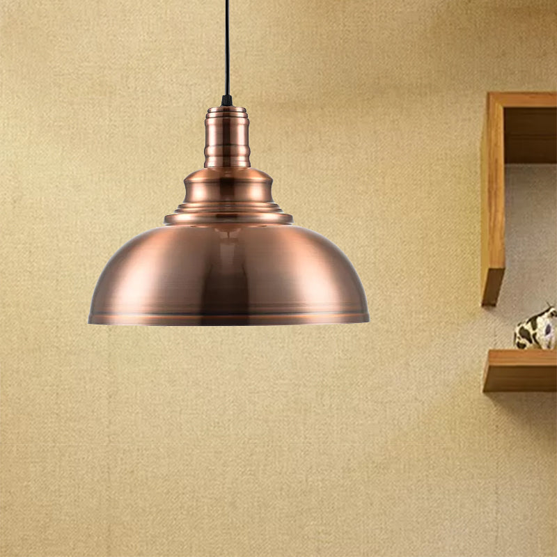 Copper Finish Bowl Hanging Light Industrial Style Metal 1 Light Bedroom Pendant Lamp with Adjustable Cord Clearhalo 'Art Deco Pendants' 'Cast Iron' 'Ceiling Lights' 'Ceramic' 'Crystal' 'Industrial Pendants' 'Industrial' 'Metal' 'Middle Century Pendants' 'Pendant Lights' 'Pendants' 'Tiffany' Lighting' 456218