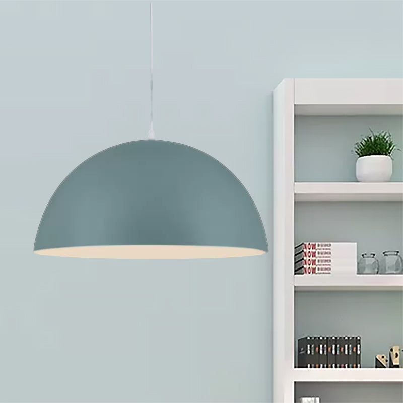 Nordic Style Bowl Pendant Lighting 1 Light Aluminum Suspended Light in Pink/Yellow for Living Room Green Clearhalo 'Ceiling Lights' 'Modern Pendants' 'Modern' 'Pendant Lights' 'Pendants' Lighting' 456282