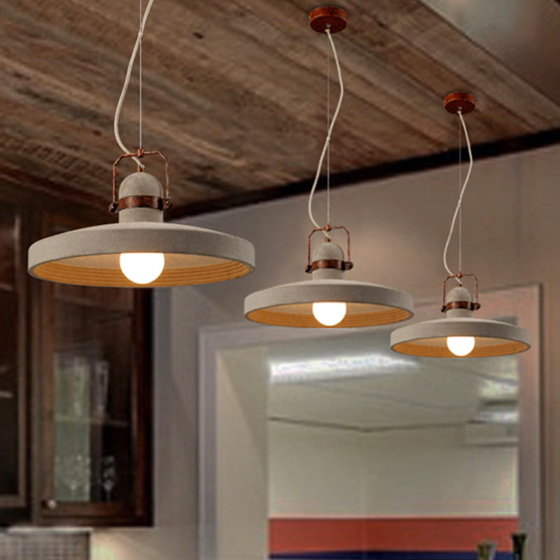 Cement Round Shade Ceiling Pendant Industrial Style 1-Light Kitchen Pendant Light in Rust/Black Clearhalo 'Ceiling Lights' 'Modern Pendants' 'Modern' 'Pendant Lights' 'Pendants' Lighting' 456497