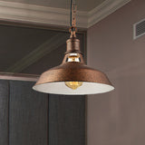 Vintage Stylish Barn Pendant Lighting 1 Light Iron Hanging Lamp with Adjustable Chain in Rust for Kitchen Clearhalo 'Art Deco Pendants' 'Cast Iron' 'Ceiling Lights' 'Ceramic' 'Crystal' 'Industrial Pendants' 'Industrial' 'Metal' 'Middle Century Pendants' 'Pendant Lights' 'Pendants' 'Tiffany' Lighting' 456534