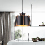 Metal Drum Shade Ceiling Fixture Industrial 1 Light Dining Table Suspension Lamp in Black Clearhalo 'Ceiling Lights' 'Modern Pendants' 'Modern' 'Pendant Lights' 'Pendants' Lighting' 456580