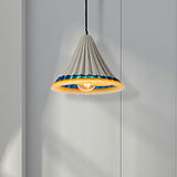 Cement Scalloped Edged Hanging Light Vintage Style 1-Light Dining Room Ceiling Lamp in Grey Clearhalo 'Ceiling Lights' 'Modern Pendants' 'Modern' 'Pendant Lights' 'Pendants' Lighting' 456585