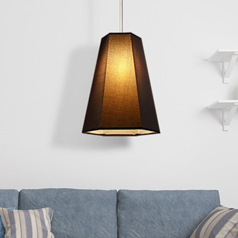 Tapered Fabric Hanging Light Industrial Style 1 Light Restaurant Ceiling Pendant Fixture in Black/White Clearhalo 'Ceiling Lights' 'Modern Pendants' 'Modern' 'Pendant Lights' 'Pendants' Lighting' 456653