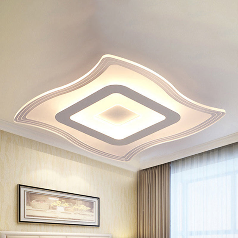 16.5"/20.5"/23.5" Wide Acrylic Carpet Flush Ceiling Light Modern LED Flush Mount Lamp in Warm/White Light White Warm Clearhalo 'Ceiling Lights' 'Close To Ceiling Lights' 'Close to ceiling' 'Flush mount' Lighting' 456732