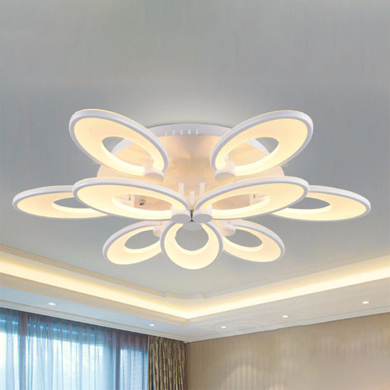 Flowers Dining Room Flush Mount Light Acrylic LED 4/6/9 Lights Modern Ceiling Mounted Fixture in Warm/White/Natural Light Clearhalo 'Ceiling Lights' 'Close To Ceiling Lights' 'Close to ceiling' 'Semi-flushmount' Lighting' 460175