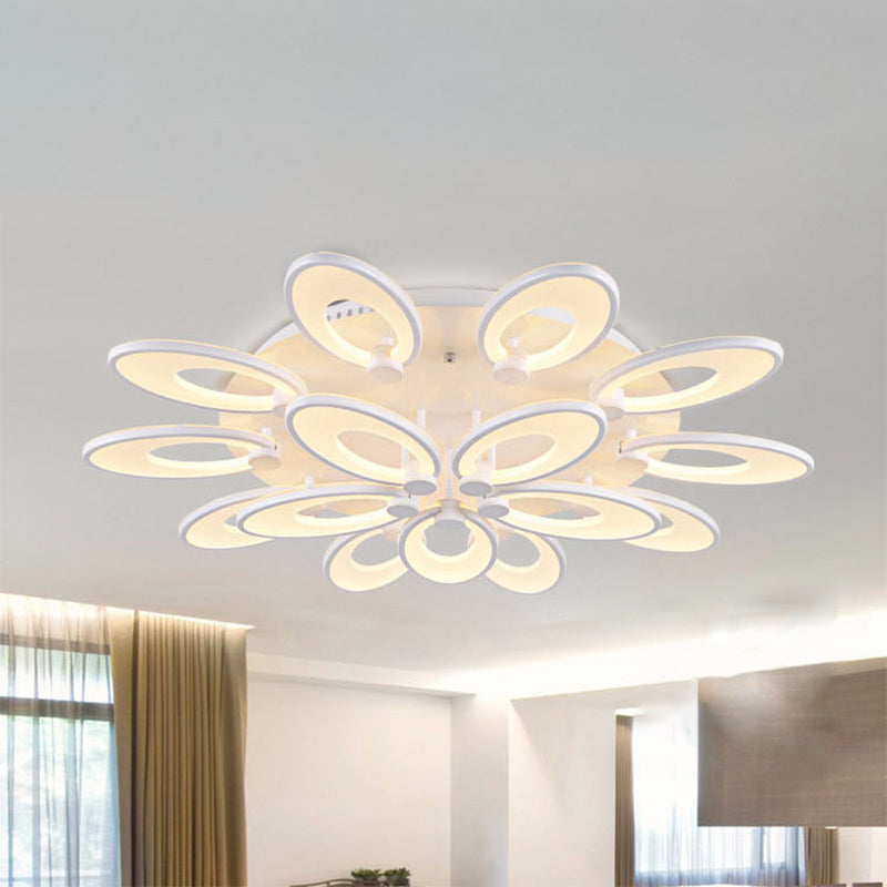 Flowers Dining Room Flush Mount Light Acrylic LED 4/6/9 Lights Modern Ceiling Mounted Fixture in Warm/White/Natural Light Clearhalo 'Ceiling Lights' 'Close To Ceiling Lights' 'Close to ceiling' 'Semi-flushmount' Lighting' 460176