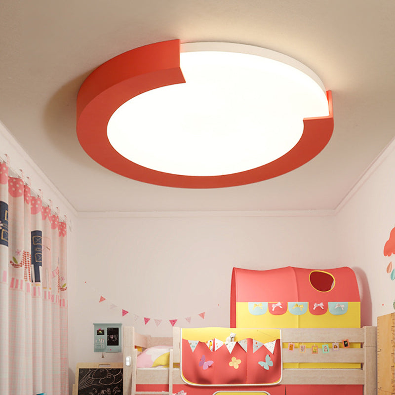 16"/20" Round Flush Mount Ceiling Lights Macaron Acrylic Metal Arc Flush Mount in Black/White/Pink Clearhalo 'Ceiling Lights' 'Close To Ceiling Lights' 'Close to ceiling' 'Flush mount' Lighting' 460586