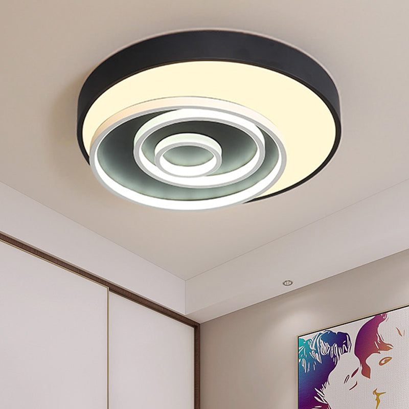 16"/19.5" Multi-Ring Flush Mount Fixture Acrylic 1 Light Round Ceiling Lights Flush Mount in Black, Warm/White/Natural Clearhalo 'Ceiling Lights' 'Close To Ceiling Lights' 'Close to ceiling' 'Flush mount' Lighting' 460614