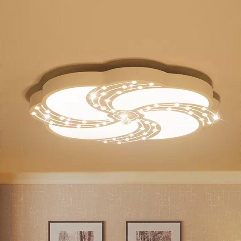 18"/19.5"/31.5" Swirl Flushmount Lights Modern White Acrylic Creative Flush Mount Light in Warm/White for Bedroom White Warm Clearhalo 'Ceiling Lights' 'Close To Ceiling Lights' 'Close to ceiling' 'Flush mount' Lighting' 460621