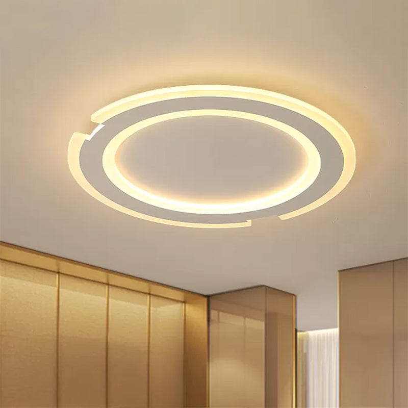 9"/12"/16" Circular Flushmount Lights Modern Metal and Acrylic Ceiling Fixture in Warm/White for Indoor Clearhalo 'Ceiling Lights' 'Close To Ceiling Lights' 'Close to ceiling' 'Flush mount' Lighting' 460627