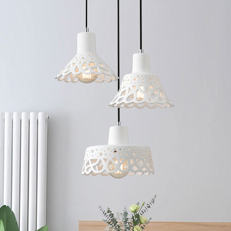 Etched Pendant Lighting in Nordic Style Concrete 1 Light Grey/White/Yellow Hanging Light with Geometric/Bell/Flared Shade Clearhalo 'Ceiling Lights' 'Modern Pendants' 'Modern' 'Pendant Lights' 'Pendants' Lighting' 460631