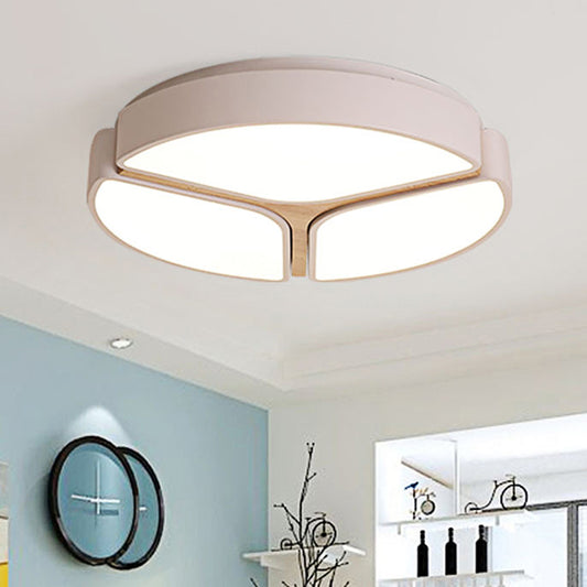 16"/19.5"/23.5" Wide Circular Flushmount Light Macaron Metallic Led Close to Ceiling Light in Warm/White Light Clearhalo 'Ceiling Lights' 'Close To Ceiling Lights' 'Close to ceiling' 'Flush mount' Lighting' 460672