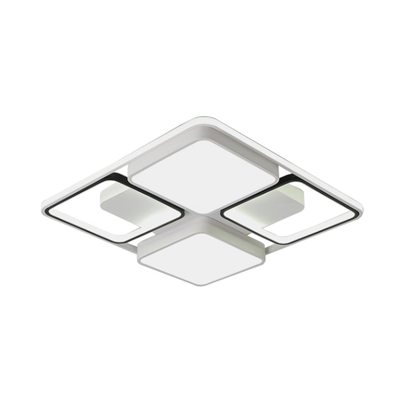 Square/Rectangle Flush Mount Ceiling Light Contemporary Led Flush Lighting in Black/White, 19.5"/45" Wide Clearhalo 'Ceiling Lights' 'Close To Ceiling Lights' 'Close to ceiling' 'Flush mount' Lighting' 460715