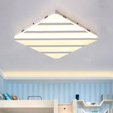 Simple White Flush Ceiling Light with Stripe Pattern Acrylic LED Ceiling Lamp for Dining Room White Clearhalo 'Ceiling Lights' 'Close To Ceiling Lights' 'Close to ceiling' 'Flush mount' Lighting' 460770