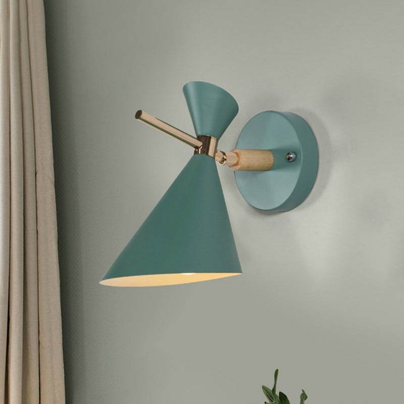 Angle Shade Wall Sconce Macaron Metal 1 Light Black/White/Pink/Yellow/Green Wall Sconce Light for Bedroom Clearhalo 'Cast Iron' 'Glass' 'Industrial' 'Modern wall lights' 'Modern' 'Tiffany' 'Traditional wall lights' 'Vanity Lights' 'Wall Lights' Lighting' 460788