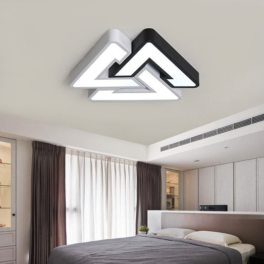 Multi-Triangle Bedroom Ceiling Mount Light Acrylic Simple Style LED Ceiling Lamp in Black and White Clearhalo 'Ceiling Lights' 'Close To Ceiling Lights' 'Close to ceiling' 'Flush mount' Lighting' 464815