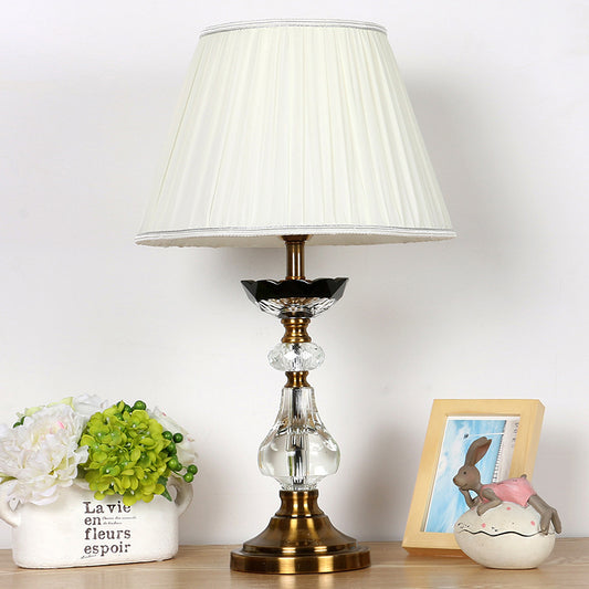 Contemporary 1 Bulb Task Lighting White Flare Reading Book Light with Fabric Shade White Clearhalo 'Lamps' 'Table Lamps' Lighting' 464890