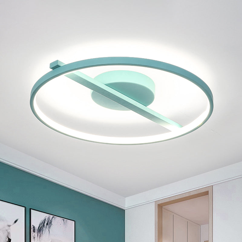 Acrylic Ring Flush Mount Modernism Black/White/Blue Ceiling Mounted Light for Living Room in Warm/White, 12.5"/16.5"/20.5" Dia Clearhalo 'Ceiling Lights' 'Close To Ceiling Lights' 'Close to ceiling' 'Flush mount' Lighting' 464915