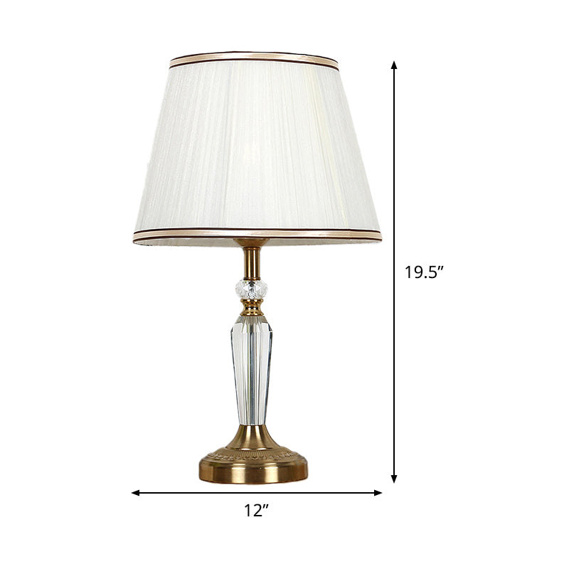 Barrel Shade Table Lamp Modernist Fabric 1 Head White Reading Light for Living Room Clearhalo 'Lamps' 'Table Lamps' Lighting' 464965