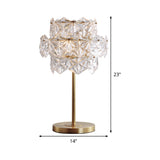 Contemporary Hexagonal Task Lighting Ice Flower Crystal 6 Heads Reading Lamp in Gold Clearhalo 'Lamps' 'Table Lamps' Lighting' 465210