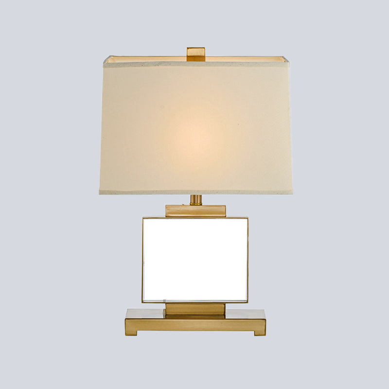 1 Head Living Room Table Lamp Modern Gold Reading Light with Pagoda Fabric Shade Clearhalo 'Lamps' 'Table Lamps' Lighting' 465302