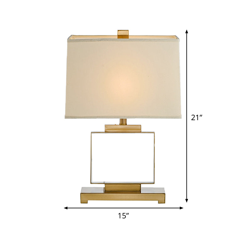 1 Head Living Room Table Lamp Modern Gold Reading Light with Pagoda Fabric Shade Clearhalo 'Lamps' 'Table Lamps' Lighting' 465303