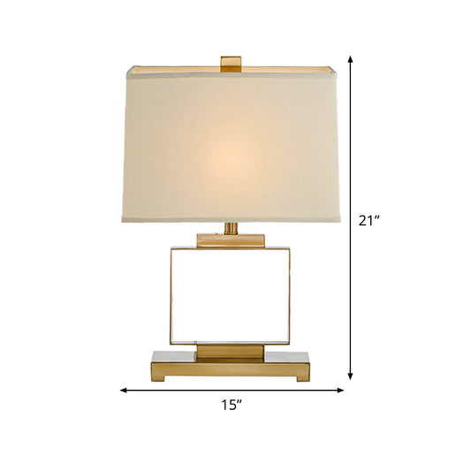 1 Head Living Room Table Lamp Modern Gold Reading Light with Pagoda Fabric Shade Clearhalo 'Lamps' 'Table Lamps' Lighting' 465303
