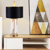 Contemporary 1 Bulb Table Light Black Cylindrical Small Desk Lamp with Fabric Shade Clearhalo 'Lamps' 'Table Lamps' Lighting' 465330