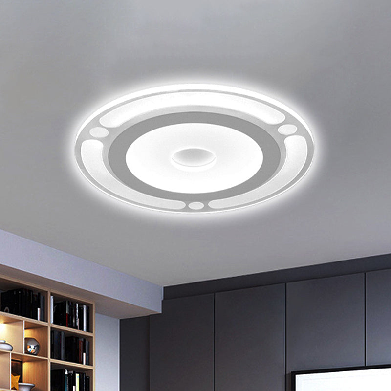 8"/16.5"/20.5" Wide Ring Bedroom Flushmount Acrylic LED Contemporary Ceiling Flush Mount Light in Warm/White Light Clearhalo 'Ceiling Lights' 'Close To Ceiling Lights' 'Close to ceiling' 'Flush mount' Lighting' 465553