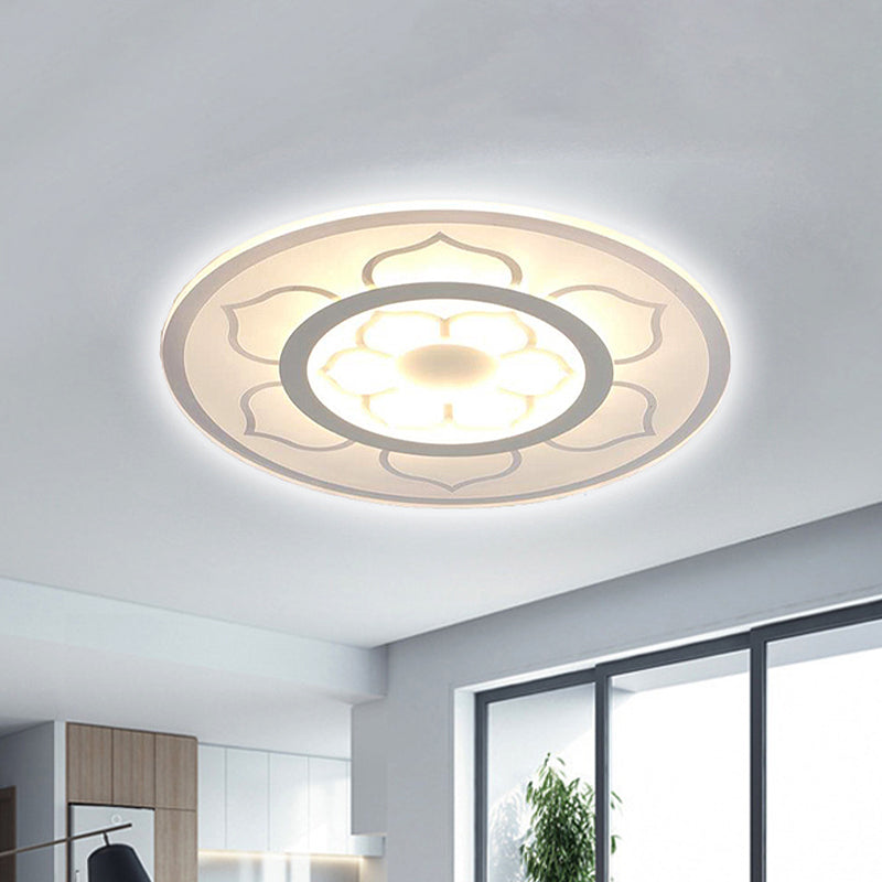 Acrylic Lotus Flush Mount Lamp Simple LED 8"/16.5"/20.5" Wide Ceiling Flush Light in Warm/White Light Clearhalo 'Ceiling Lights' 'Close To Ceiling Lights' 'Close to ceiling' 'Flush mount' Lighting' 465593