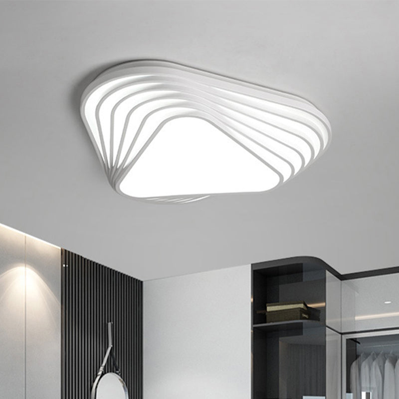 Modern Triangle Acrylic Shade Flush Mount Light Fixture White Bedroom Integrated LED Ceiling Flush Mount in Warm/White Clearhalo 'Ceiling Lights' 'Close To Ceiling Lights' 'Close to ceiling' 'Flush mount' Lighting' 466094