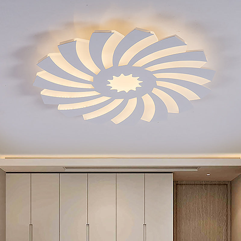 Bedroom Hotel Flower Flush Ceiling Light Acrylic Modern Style Warm/White Lighting LED Ceiling Light in White Clearhalo 'Ceiling Lights' 'Close To Ceiling Lights' 'Close to ceiling' 'Flush mount' Lighting' 466200