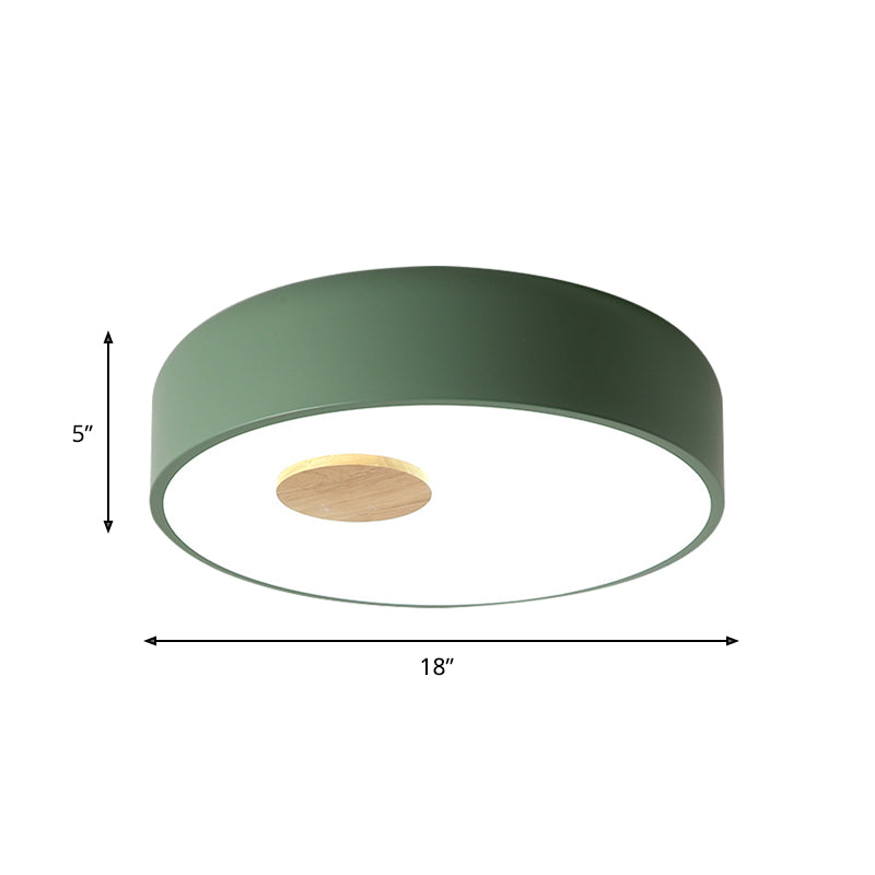 Round Metal Flush Ceiling Light Fixture with Acrylic Diffuser Nordic Gray/Yellow/Green Ceiling Flush Mount for Living Room in Warm/White Clearhalo 'Ceiling Lights' 'Close To Ceiling Lights' 'Close to ceiling' 'Flush mount' Lighting' 466481