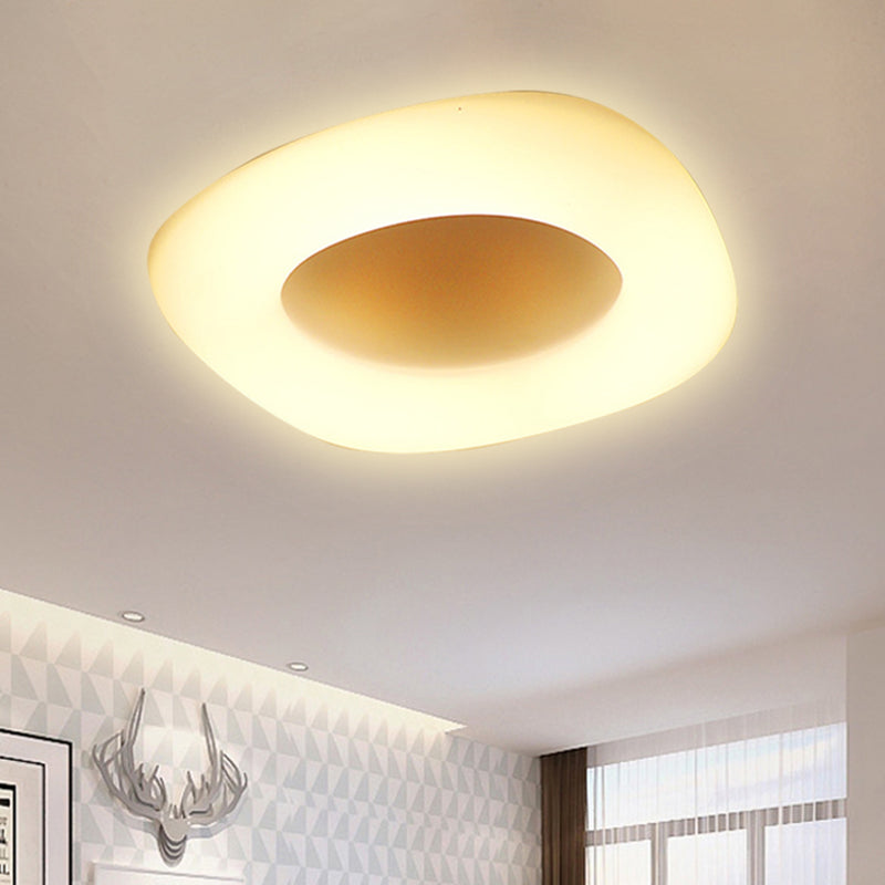 Contemporary Circle/Square Flush Ceiling Light Acrylic White LED Ceiling Lamp for Porch Bathroom Clearhalo 'Ceiling Lights' 'Close To Ceiling Lights' 'Close to ceiling' 'Flush mount' Lighting' 466701