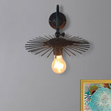 Open Bulb Indoor Wall Lamp with Sputnik Design Vintage Style Metal 1 Light Black Sconce Lighting Clearhalo 'Art deco wall lights' 'Cast Iron' 'Glass' 'Industrial wall lights' 'Industrial' 'Middle century wall lights' 'Modern' 'Rustic wall lights' 'Tiffany' 'Traditional wall lights' 'Wall Lamps & Sconces' 'Wall Lights' Lighting' 466834