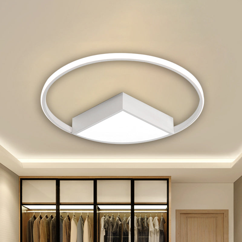 16"/19.5"/23.5" Wide Acrylic Sector Flushmount Simplicity LED Black/White Ceiling Lighting Fixture in Warm/White Light Clearhalo 'Ceiling Lights' 'Close To Ceiling Lights' 'Close to ceiling' 'Flush mount' Lighting' 467152