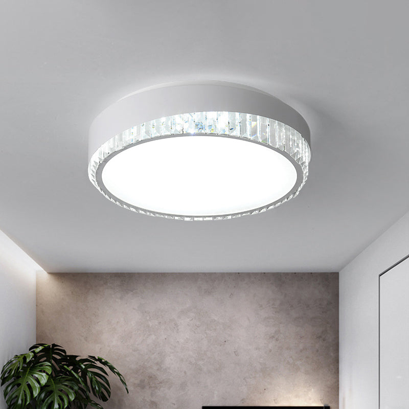 16.5"/20.5" Wide Modern Round Flush Mount Lighting Acrylic Bedroom Flush Ceiling Light with Crystal Accent in Warm/White Light Clearhalo 'Ceiling Lights' 'Close To Ceiling Lights' 'Close to ceiling' 'Flush mount' Lighting' 467311