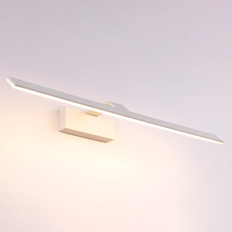 White Rectangular Vanity Lamp Nordic Style 16.5"/20" W LED Acrylic Wall Mount Light for Bathroom, Warm/White Light Clearhalo 'Cast Iron' 'Glass' 'Industrial' 'Modern wall lights' 'Modern' 'Tiffany' 'Traditional wall lights' 'Vanity Lights' 'Wall Lights' Lighting' 467313