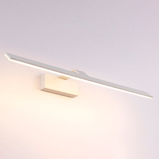 White Rectangular Vanity Lamp Nordic Style 16.5"/20" W LED Acrylic Wall Mount Light for Bathroom, Warm/White Light Clearhalo 'Cast Iron' 'Glass' 'Industrial' 'Modern wall lights' 'Modern' 'Tiffany' 'Traditional wall lights' 'Vanity Lights' 'Wall Lights' Lighting' 467313