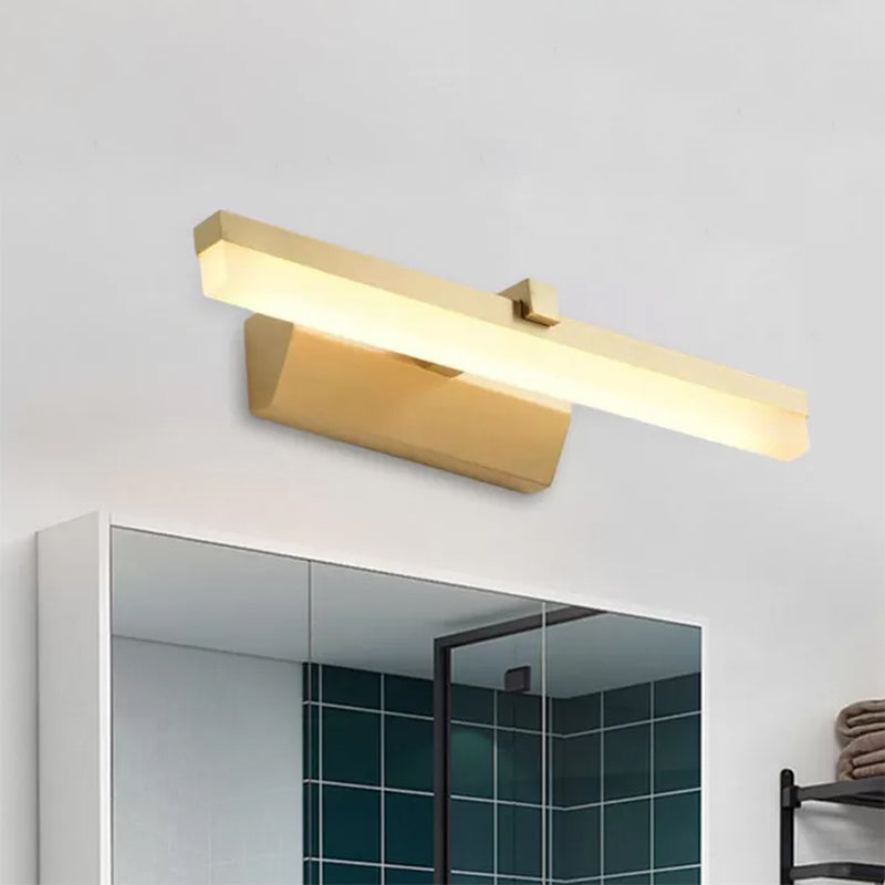 Contemporary LED Vanity Lighting with Acrylic Shade Yellow Slim Wall Mounted Lamp for Bathroom, 9.5"/16" W Clearhalo 'Cast Iron' 'Glass' 'Industrial' 'Modern wall lights' 'Modern' 'Tiffany' 'Traditional wall lights' 'Vanity Lights' 'Wall Lights' Lighting' 467389