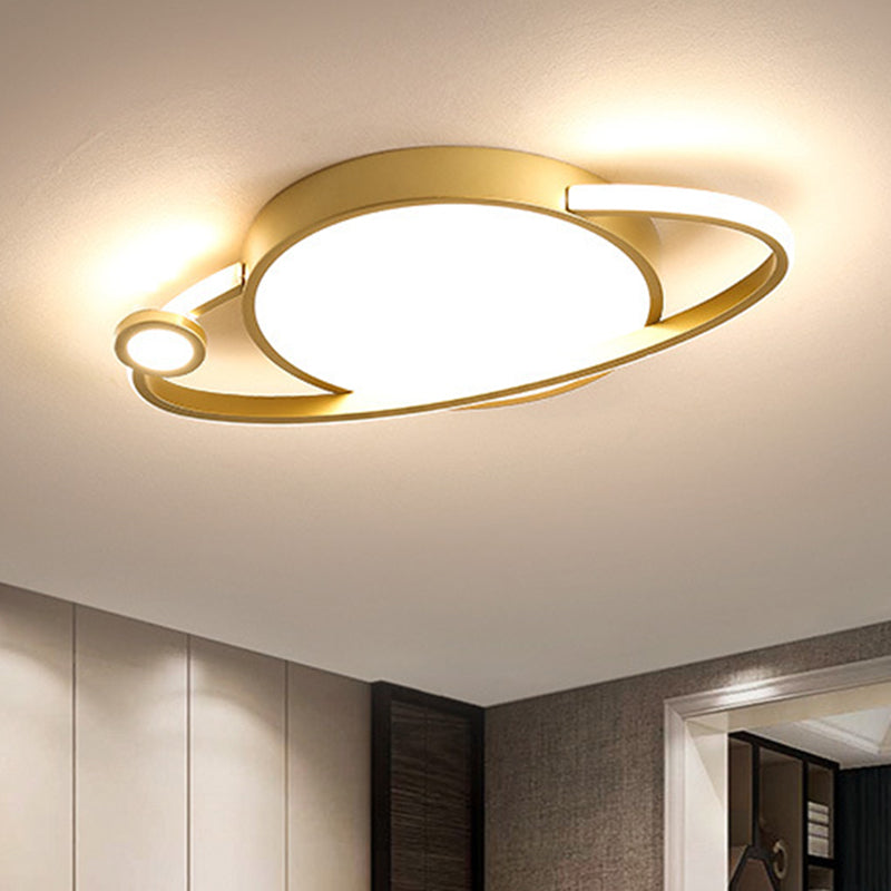 12"/16" Wide Circular Flush Mount Light Nordic Style Led Gold Ceiling Flush Light with Acrylic Diffuser, Warm/White Light Clearhalo 'Ceiling Lights' 'Close To Ceiling Lights' 'Close to ceiling' 'Flush mount' Lighting' 467494